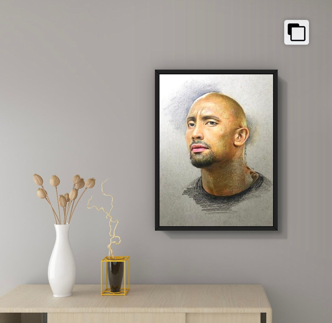 Celebrity【07 Dwayne Johnson】Artworks Printing(3:4)